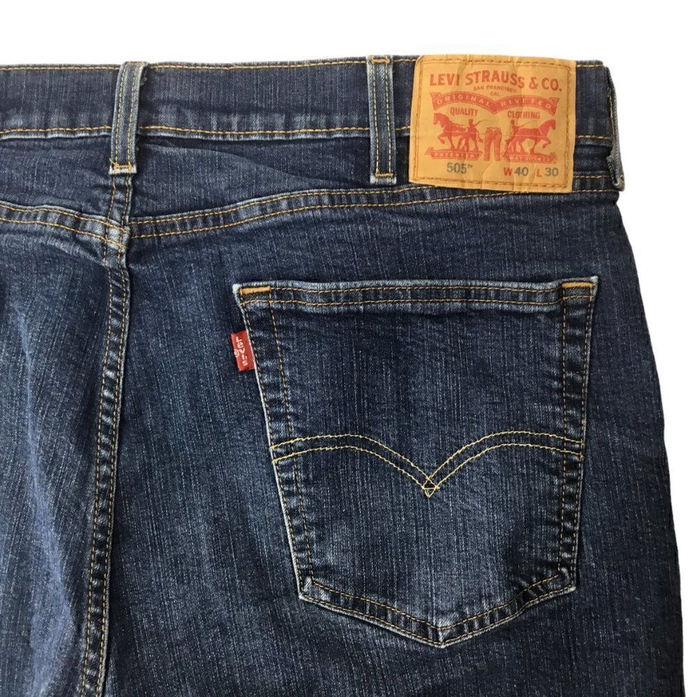 Levi's 505 Jeans 40 x 30 Blue Denim Straight Regular Red Tab Classic Mexico